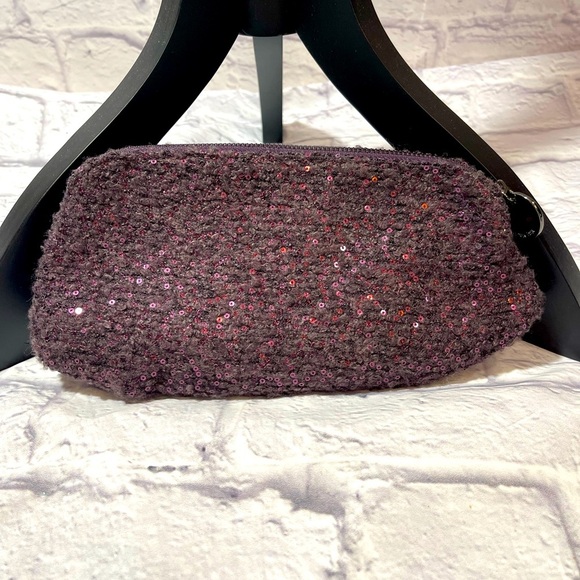 Deux Lux Purple Boiled Wool Sequin Evening‎ Clutch - Picture 1 of 10